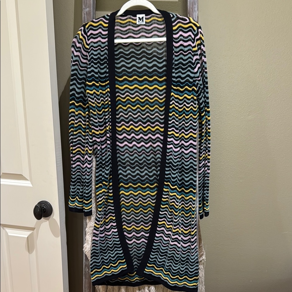 Missoni Wavy Knit Sweater in Black, Yellow, Pink, and Gray